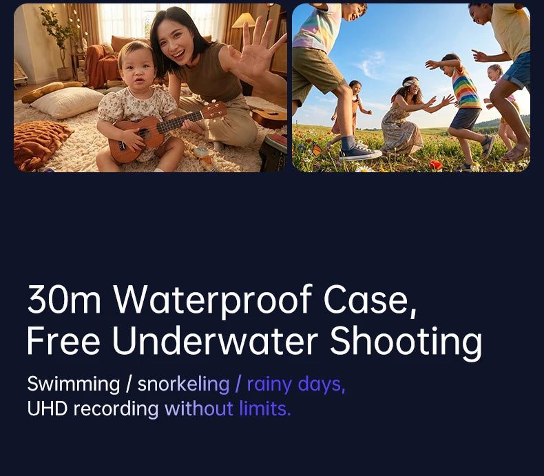 4K WiFi Thumb Action Camera 6-Axis EIS Waterproof Mini Body Cam with Charging Dock