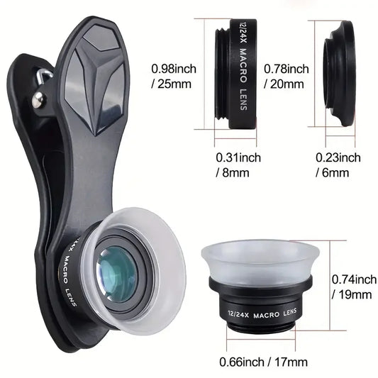 12X 24X Super Macro Smartphone Lens with Universal Clip