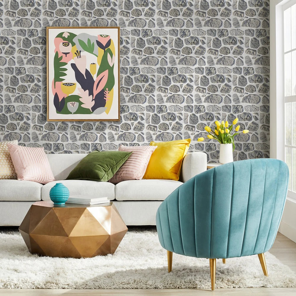 10pcs 3D Faux Stone Wall Panels Peel and Stick Wall Tiles Decorative 3D Wall Sticker Self-adhesive Wall Tile Sticker