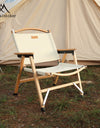 Outdoor Chair Camping Folding Portable Backrest Chair Camping Leisure Faux Wood Armrest Fishing Garden Chair