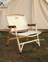 Outdoor Chair Camping Folding Portable Backrest Chair Camping Leisure Faux Wood Armrest Fishing Garden Chair