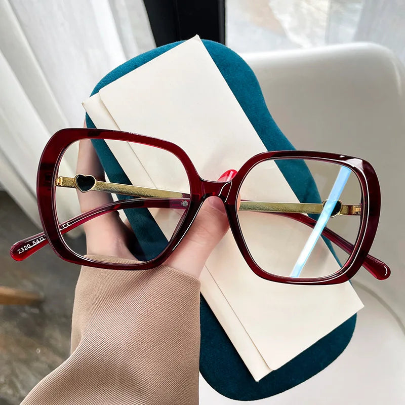 Big Size Woman Eyeglasses Ultra light TR90 White Eyewear Square Full Frame Optical Prescription Frames