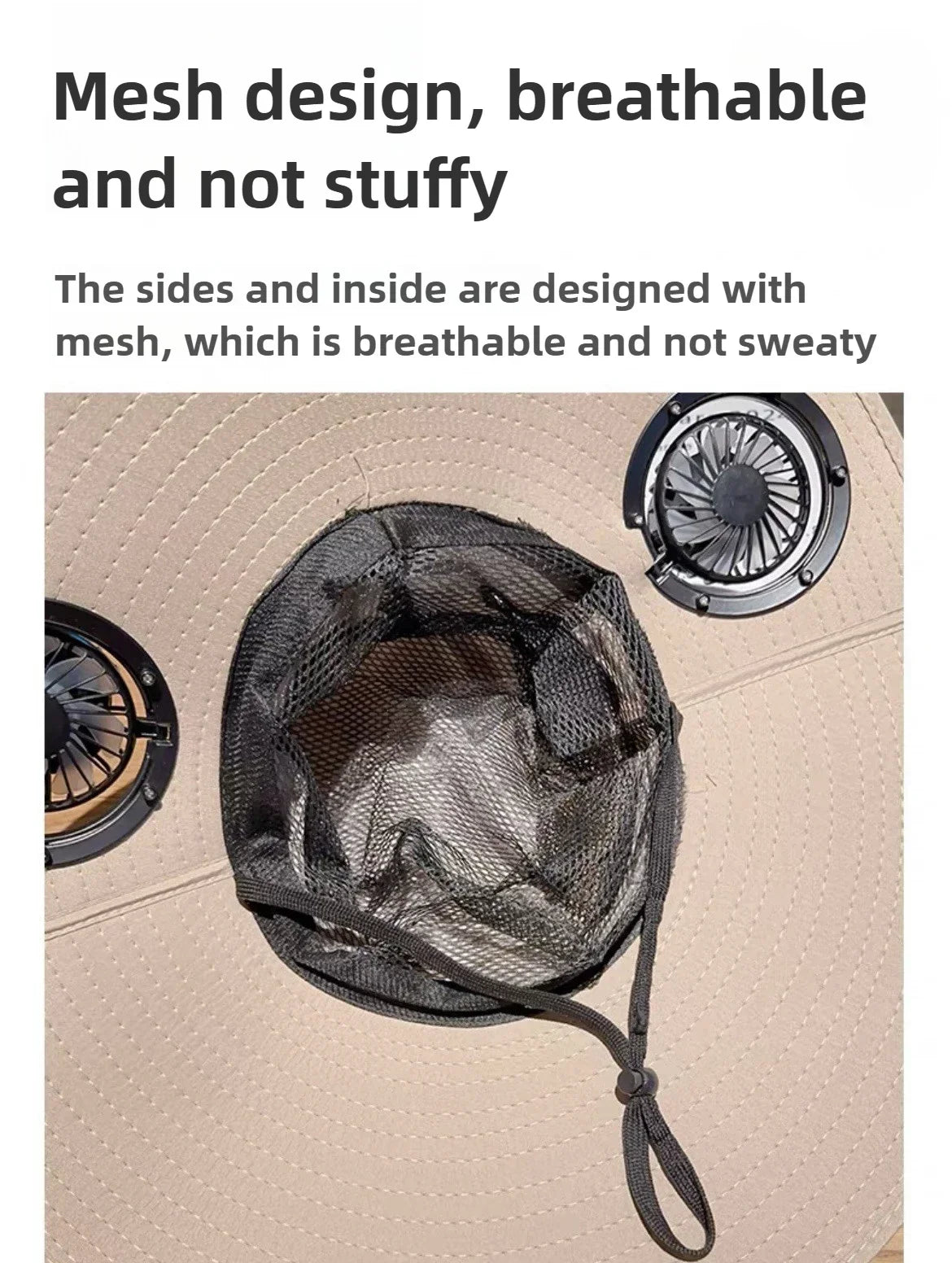 Wide Brim Solar Fan Hat With Dual Fans