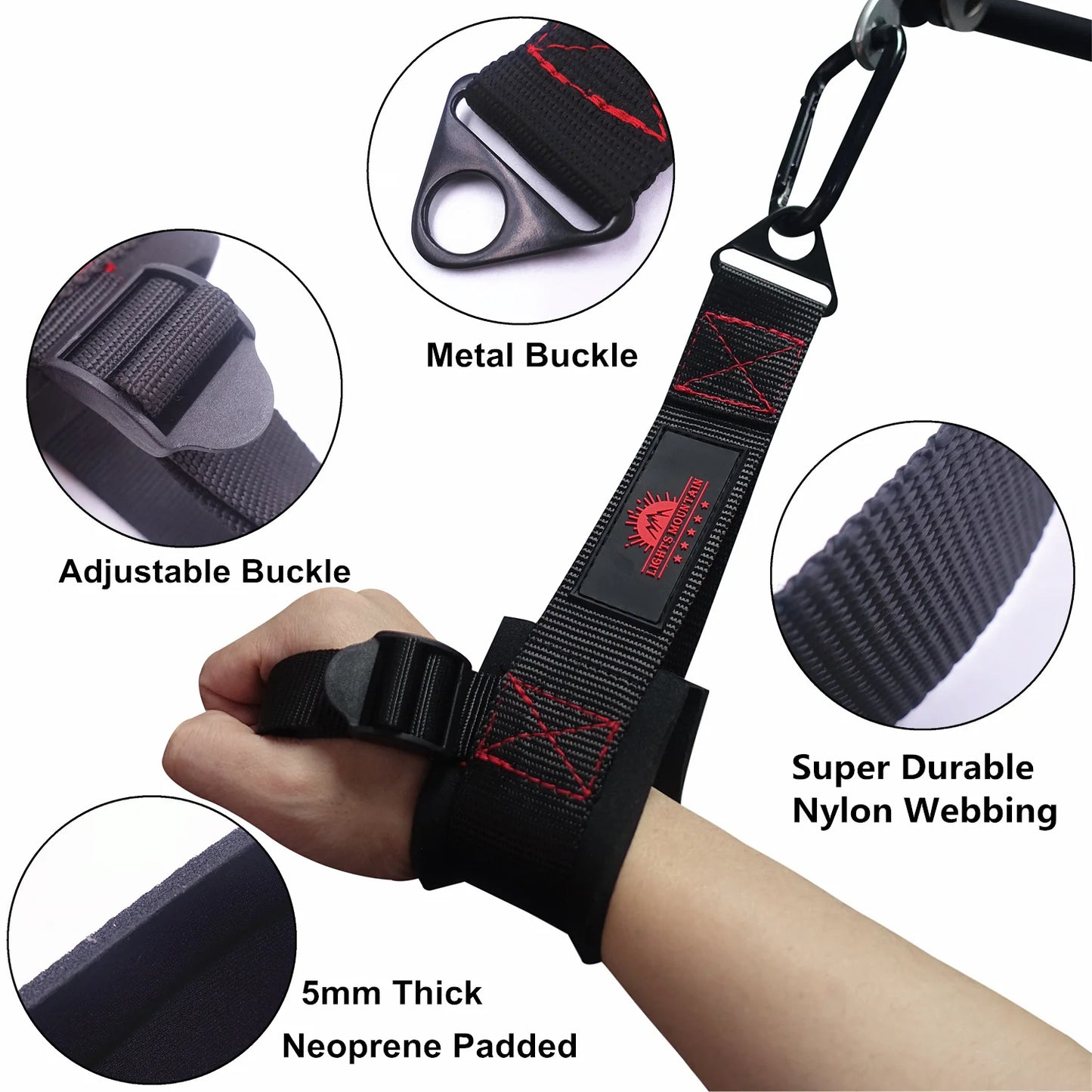 Fitness One-hand Wrist Strap Handle Arm Wrestling Forearm Strengthener Pull-down Multi Gym Bodybuilding Cable Attachment