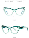 Optical Prescription Computer Blue Blocking Eyeglasses Anti-Blue Light Cat-Eye Frames Customizable Reading Women