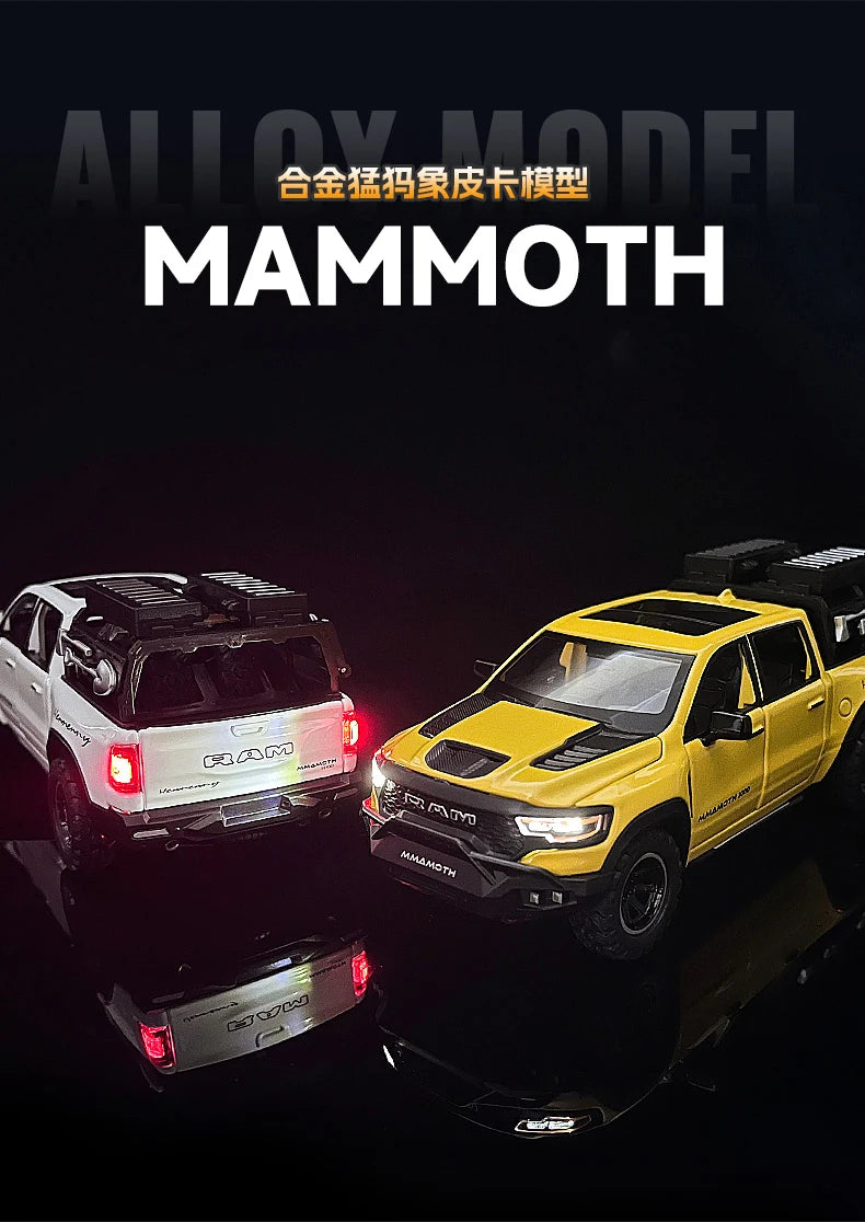 1:32 Dodge RAM 1000 TRX Mammoth Metal Diecast Alloy Car Model Car Central Control Decoration Ornaments Gift With Boyfriend Goods