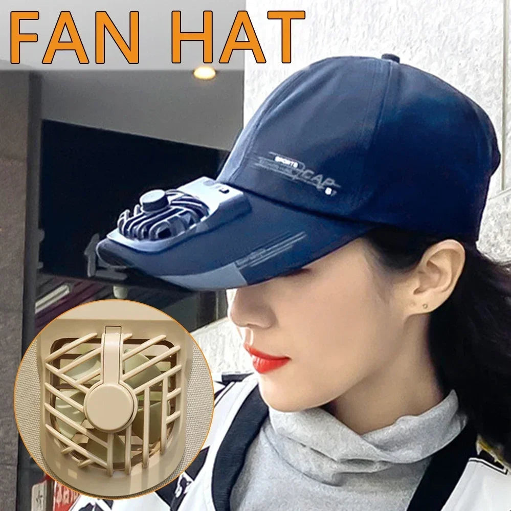 Solar Fan Sun Hat With Dual Fans And USB Charging