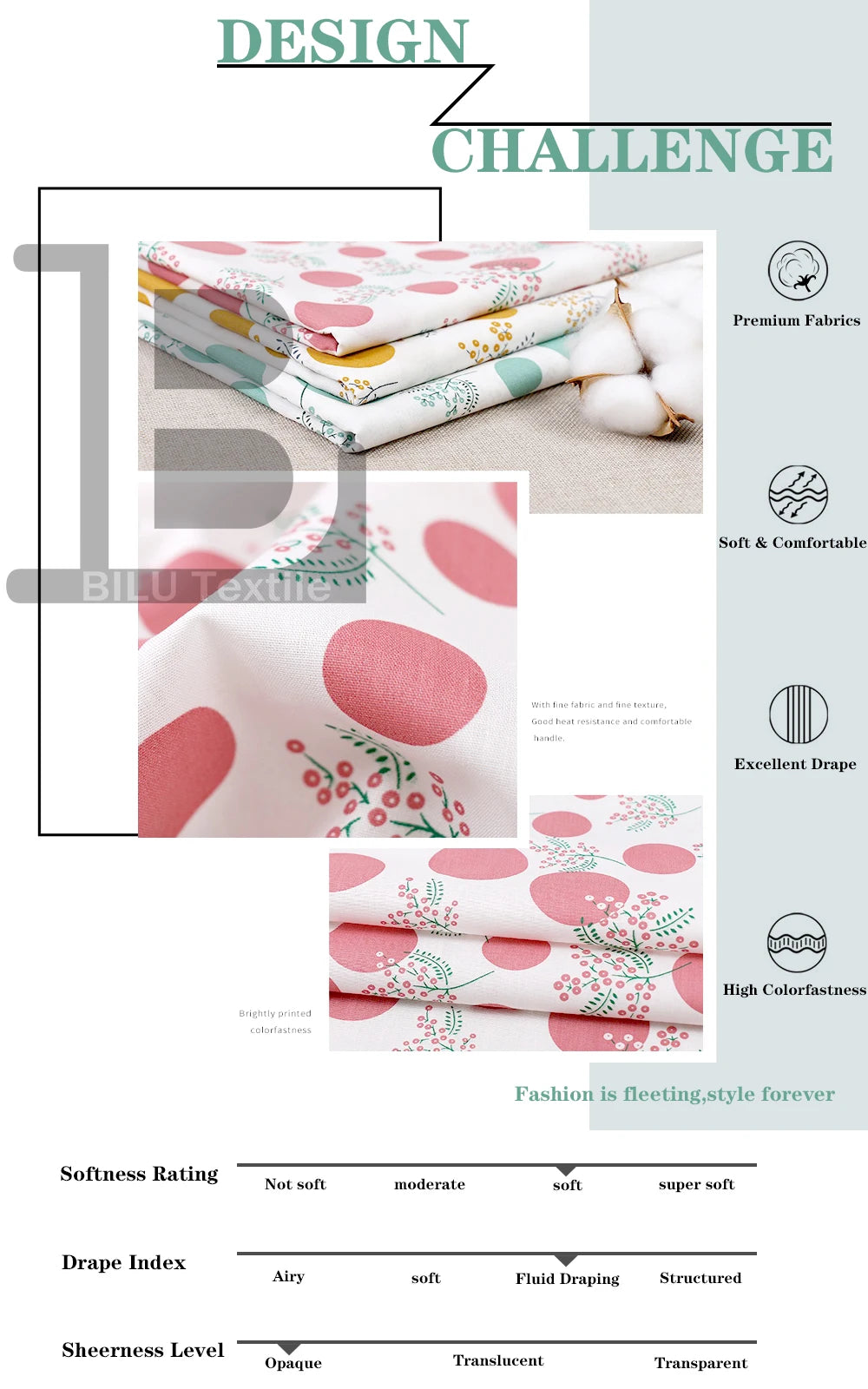 100% Cotton Fabric - DIY Sewing Material for Dresses & Home Decor (per Meter)