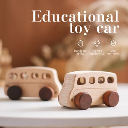 Baby Wooden Baby Toys NO Bpa  Cartoon Car Bus Montessori Toys Hand-pushed Wooden Handmade Carts Baby Room Decoration Baby Gift