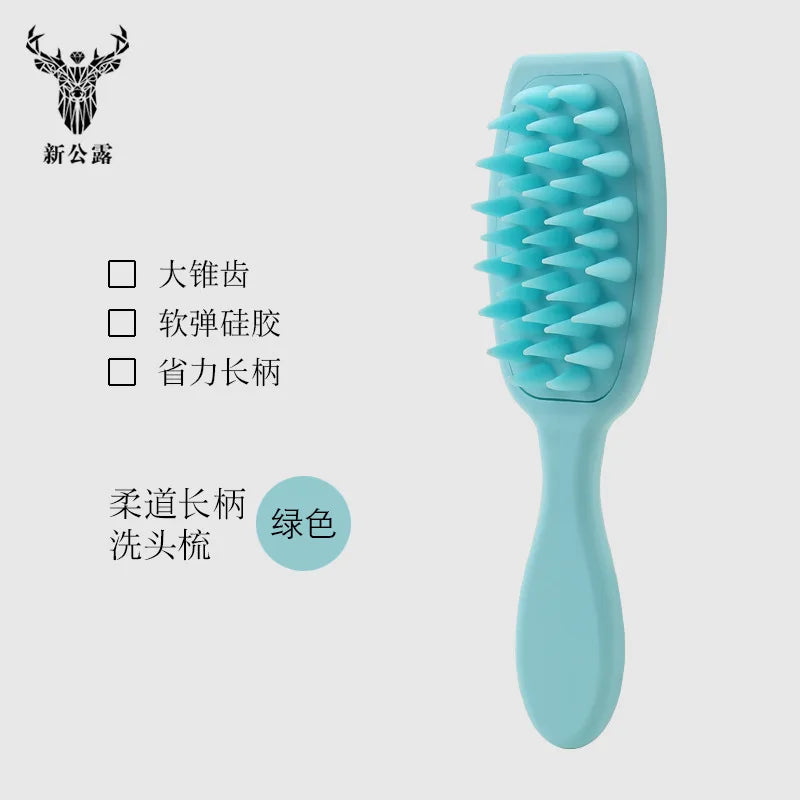 Silicone Shampoo Brush Head Scalp Massage Comb Clean The Scalp Thoroughly Body Massage Brush Bath Brush Salon Hairdressing Tool