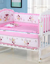 6-Pcs Cotton Nursery Crib Bedding Set – Unisex  Set with 4 Bumpers, Mattress & Pillow