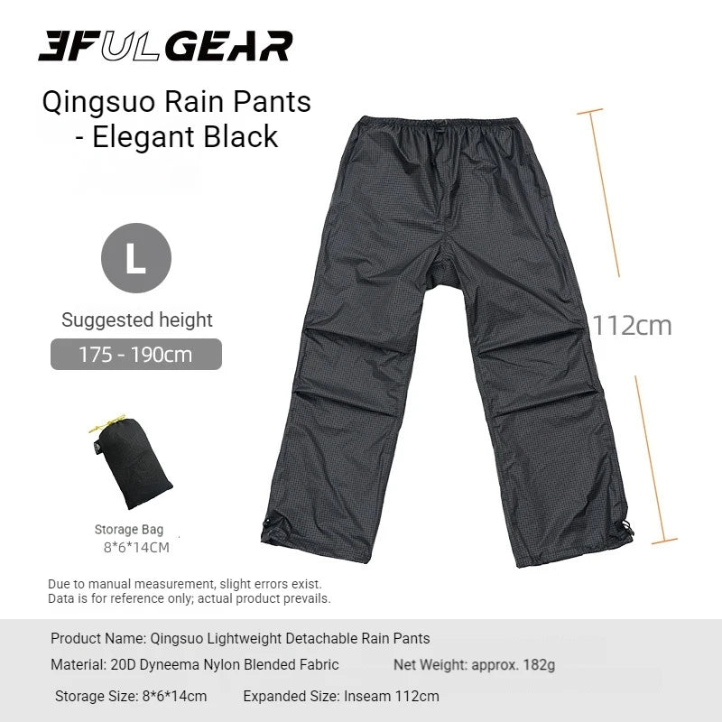 Lightweight Waterproof Hiking Rain Jacket and Pants Set with Hood