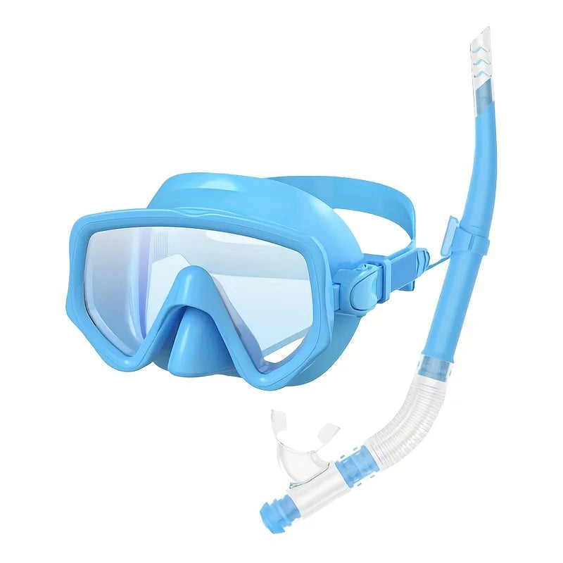 Dry Snorkel Set Diving Mask For Adults Tempered Glass Professional Panoramic Snorkeling Gear Swimming Training Snorkel Kit