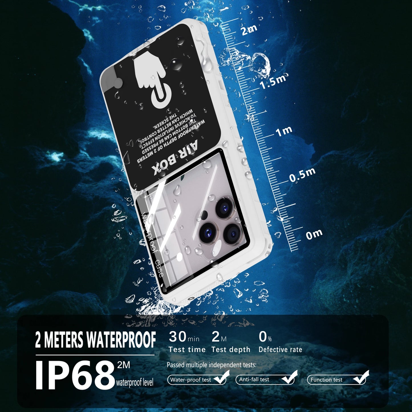 Waterproof Phone Case, New, Transparent, Universal, Underwater Touch Screen, Dust and Drop Protection, IP68, 6.9"