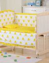 6-Pcs Cotton Nursery Crib Bedding Set – Unisex  Set with 4 Bumpers, Mattress & Pillow