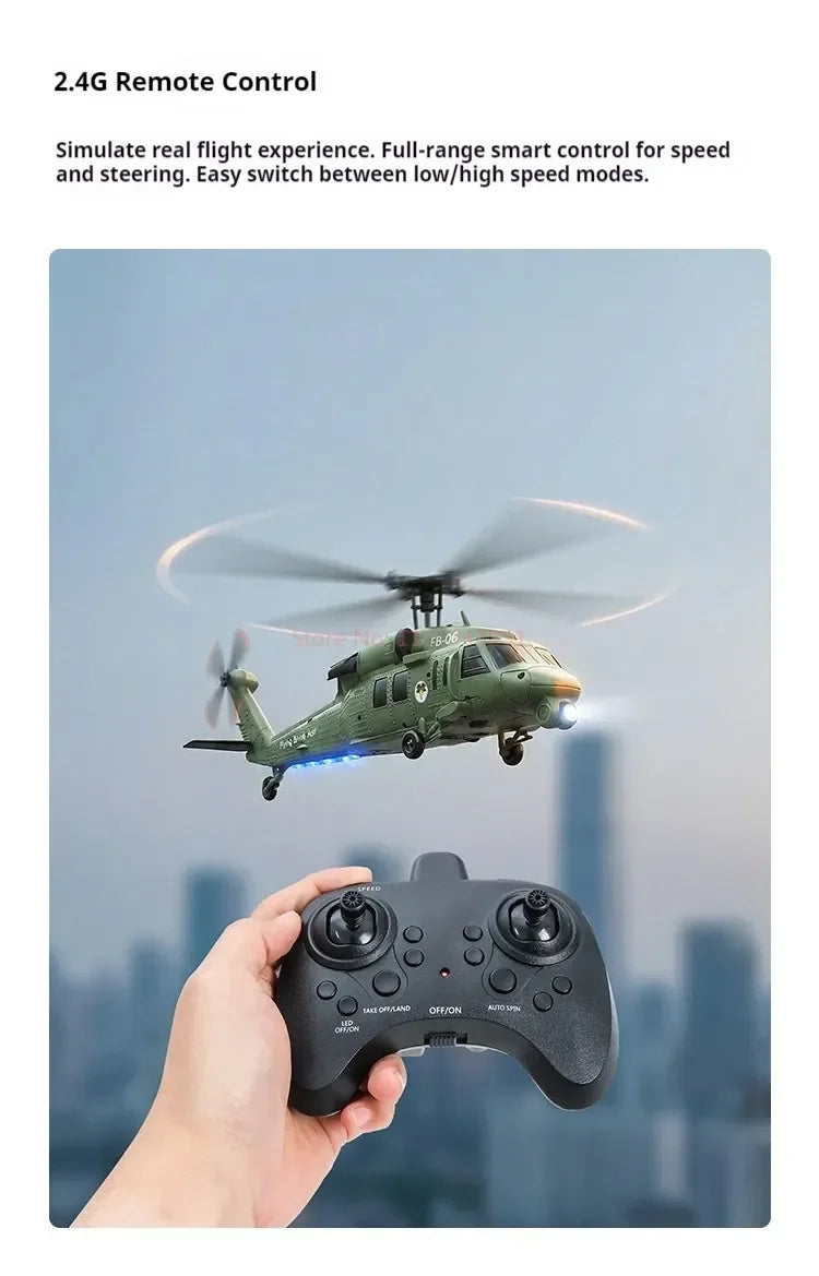 FB06 Black Hawk Remote Control Helicopter 4 Channel Optical Flow Positioning Simulation Model