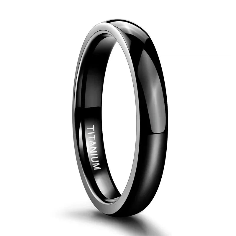 2/4/6/8mm Mens Wedding Band Polished Women Titanium Simple Engagement Classic