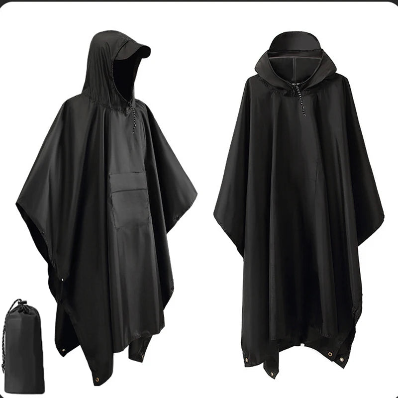 3 in 1 Military Camouflage Waterproof Rain Poncho with Hood