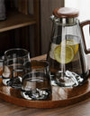 Large Capacity 2000ML Glass Cold Water Jug Heat Resistant Water Pot With Wooden Handle Filter Lid Juice Glass Pitcher Bottle