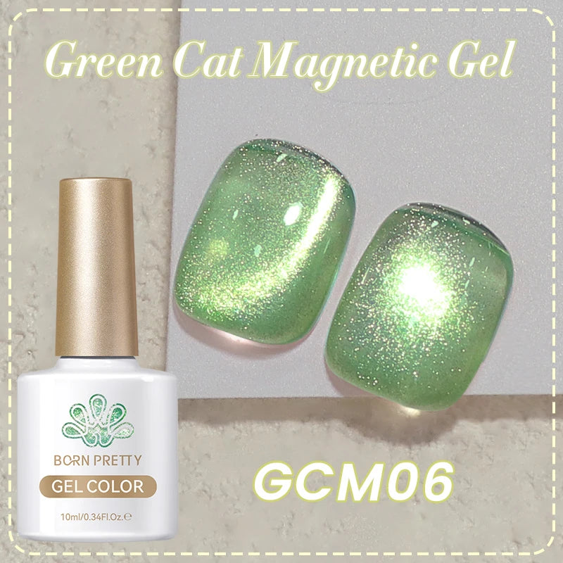 10ml Green Cat  Gel Ultra Shine Holographic Glitter Semi Permanent Soak Off UV LED Gel Varnish For Manicure