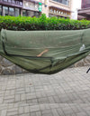 Portable Outdoor Camping Hammock with Mosquito Net High Strength Parachute- Fabric Hanging Bed Hunting Sleeping Swing