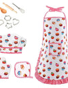 Apron for Little Girls 4/11Pcs Kids Kitchen Cooking Baking Pretend Play Set Simulation Pink Chef Baking Tool Play House Toys