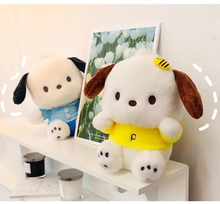 Cartoon Sanrio Pochacco Plush Toy Soft Stuffed Doll Cute Sofa Cushion Bedroom Decoration  Soothing Pillow  Anime Gift