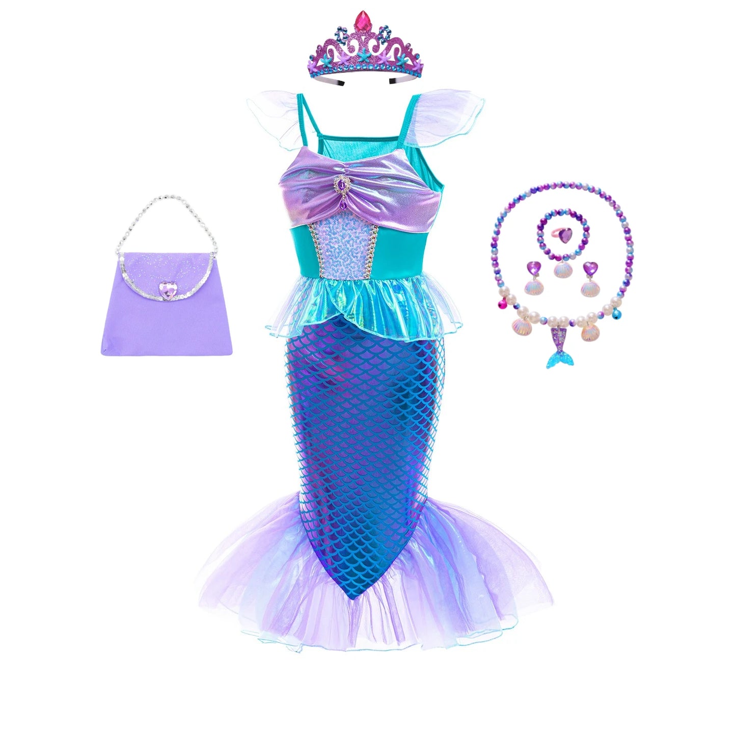 New Girl Dresses Princess Costume Kids Mermaid Cosplay Costume Kids Carnival Birthday Party Prom Costume Party Dresses For girls
