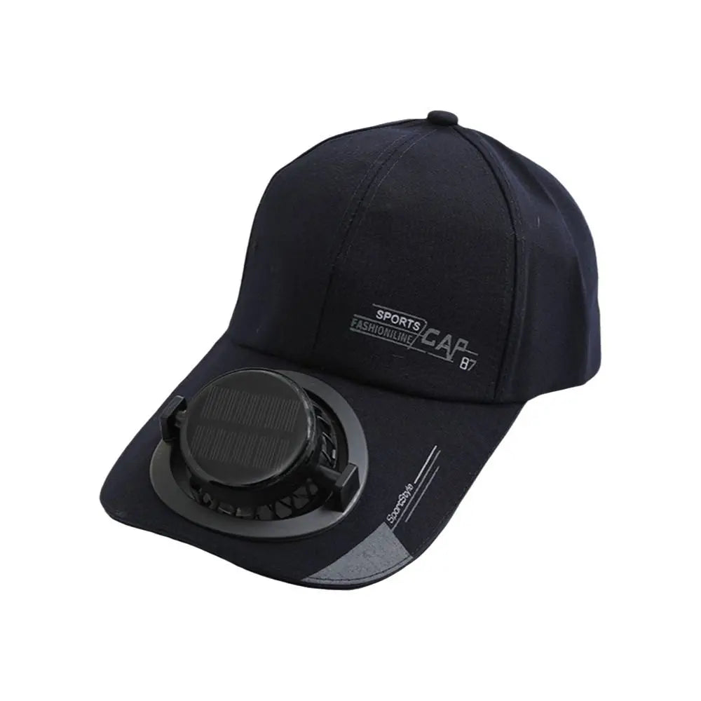 Solar Fan Baseball Cap With Rechargeable Battery