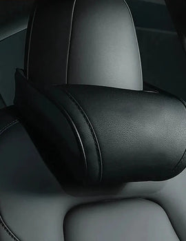 Seat Headrest Travel Rest Neck Pillow For Tesla Model 3/Y/X/S PU Leather Neck Pillow Memory Foam Pillows Car Accessories