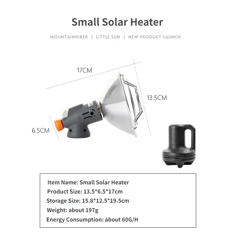 Portable Mini Sun Gas Heating Stove Solar Heater Outdoor Camping Heater Oven Mini Gas Small Sun Warmer Butane