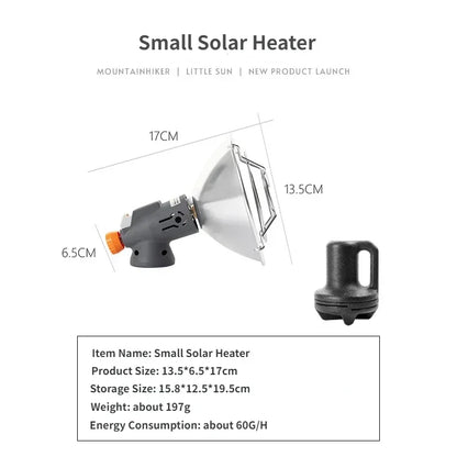 Portable Mini Sun Gas Heating Stove Solar Heater Outdoor Camping Heater Oven Mini Gas Small Sun Warmer Butane