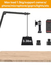 Desktop Microphone Boom Arm Stand Extend 1/4'' 3/8'' 5/8'' Screw 90° Hover Bracket for DSLR GoPro Smartphone