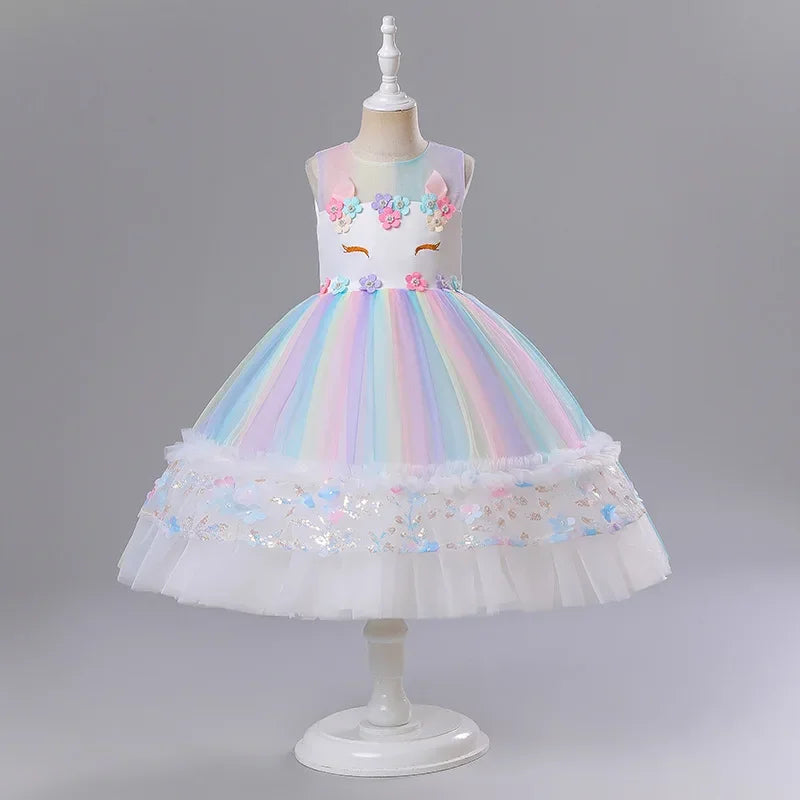 Unicorn Princess Tutu Dress Pink Birthday Party Costume