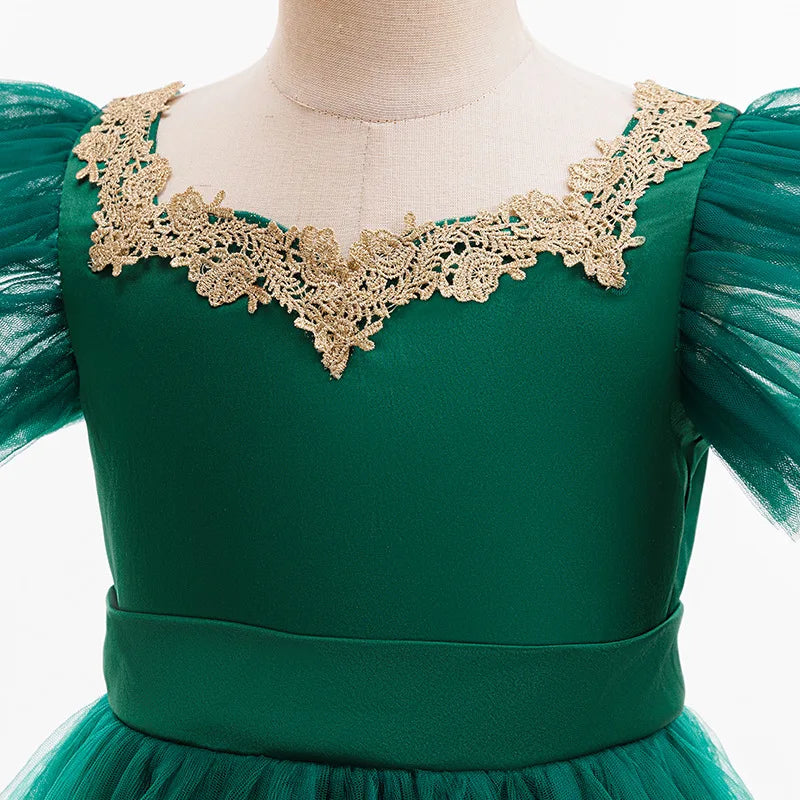 Christmas Green Princess Party Gown Formal Evening Dress