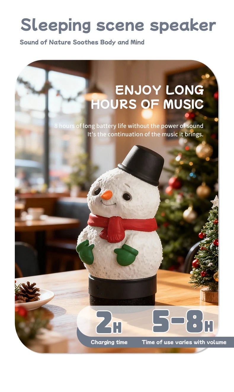 Outdoor Home Restaurant Snowman Atmosphere Night Light Christmas Decoration with Bluetooth V5.3 Speaker