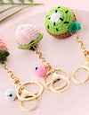 5 Pcs Handmade Weaving Keychain Wool Crochet Unique Knitted Pendant Keyring Strawberry Watermelon Orange Pendant Key Chain Gifts