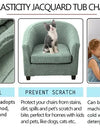 Tub Club Armchair Covers Leaves Jacquard Bar Chair Cover Solid Color Relax Single Sofa Slipcovers with Seat Cushion Cover Home