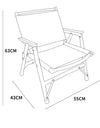 Outdoor Chair Camping Folding Portable Backrest Chair Camping Leisure Faux Wood Armrest Fishing Garden Chair