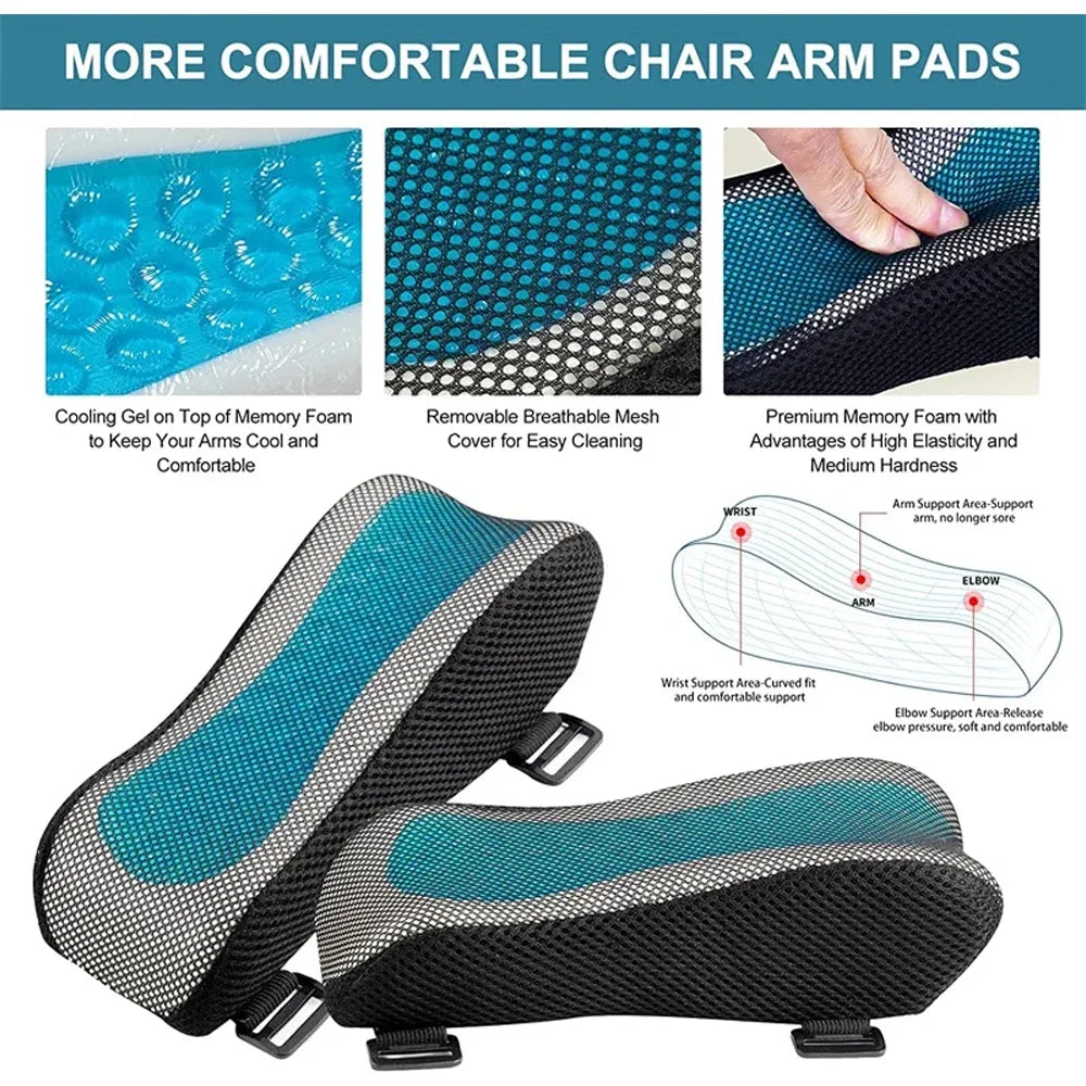 Ergonomic Armrest Pads- Office Chair Arm Rest Cover Pillow - Elbow Support Cushion for Computer, Gaming and Desk Chairs