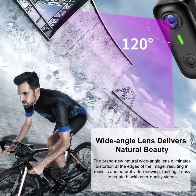 Pocket 2K Mini Magnetic Wearable Action Camera 120 Degree Wide Angle WIFI Hands Free Thumb Cam for Cycling Vlog Outdoor Recording