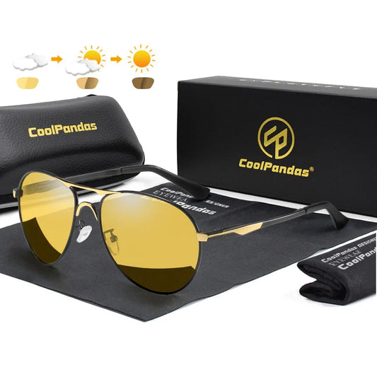 Intelligent Aviation Photochromic Polarized UV400 Day Night Driving Sunglasses for Men Women
