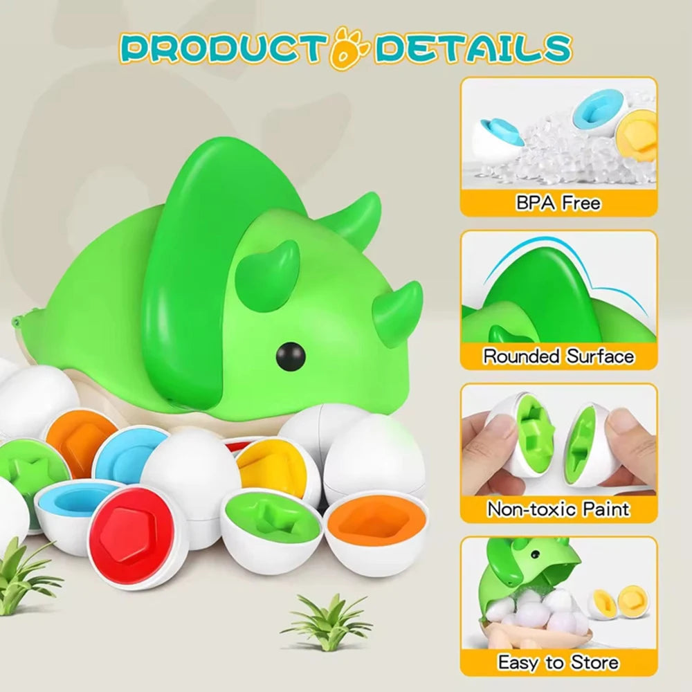 Eggs Toy 3D Puzzle Montessori Learning Education Math Toys Shape Match Smart Game For  Educational Easter Gifts