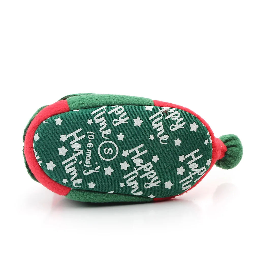 Shoes for Winter Christmas  Shoes Cute Santa for Boys and Girls 11CM/12CM/13CM 0-12 Months Warm Lining Inside Soft