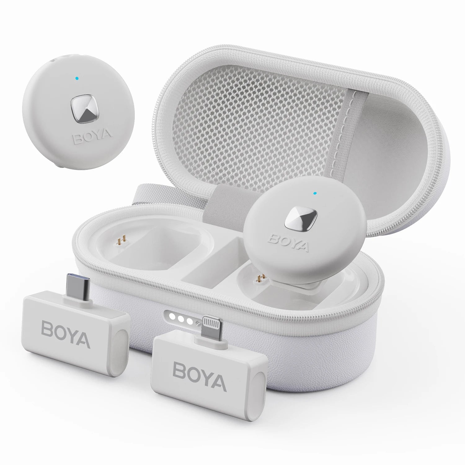 Omic 2-in-1 Wireless Lavalier Lapel Microphone for iPhone Android Smartphones Type-C Youtube Video Recording Streaming Vlog