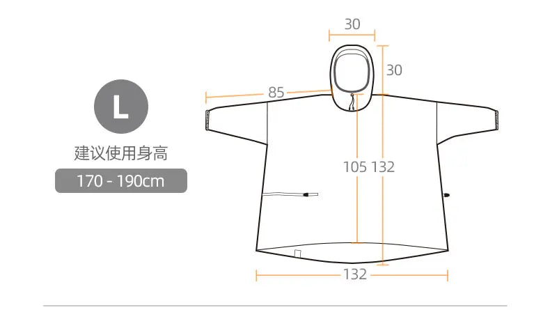 Ultralight Waterproof Nylon Rain Poncho for Hiking Cycling and Camping