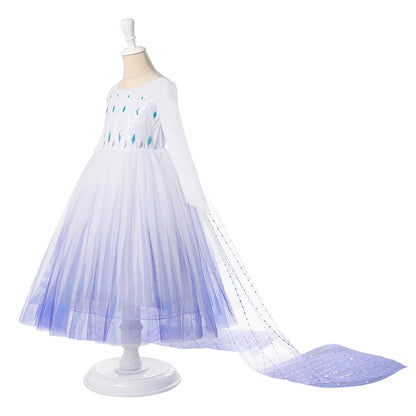 Frozen Princess Elsa Dresses For Girls Costume Kid Cosplay Snow Queen Fantasia Mesh Clothes Carnival Birthday Party Dress