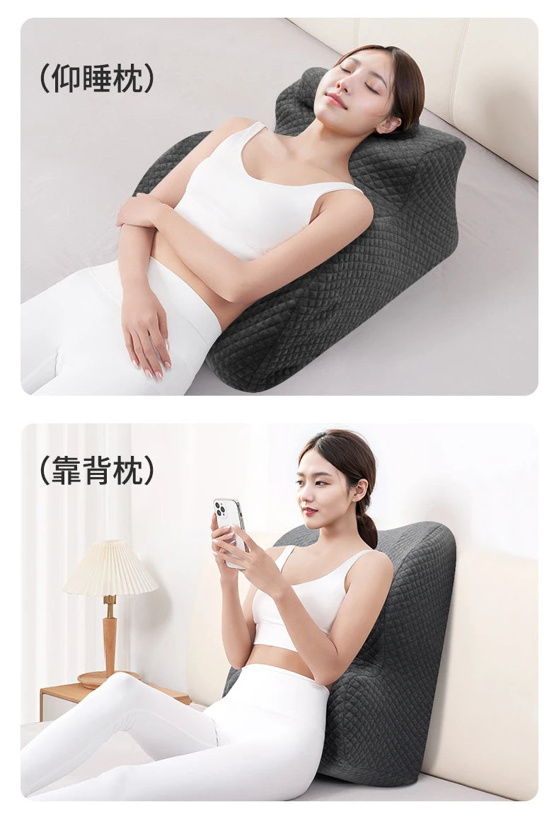 Ergonomic Wedge Prone Pillow,Multi-Functional Bed Pillow,Reading Pillow,Ideal for Bed Breaks,Massage,Reading,Back Support