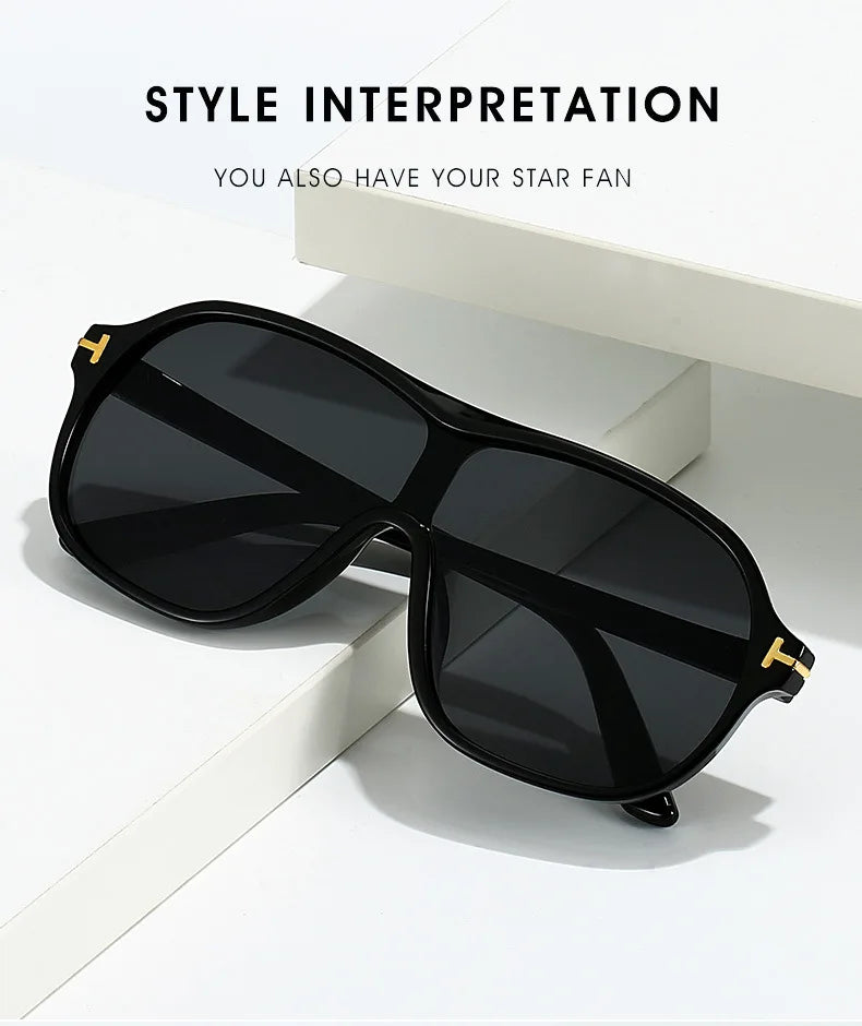 Retro Sunglasses T-Piece Large Frame Sun Glasses Trend Man Toad Eyewear Outdoor Fashion Sunscreen Eyeglasses UV400