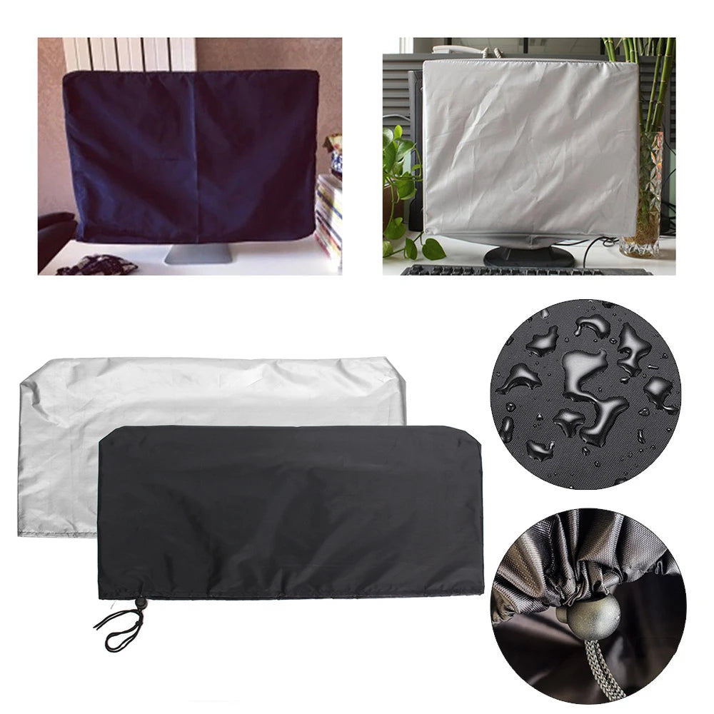 Waterproof Monitor Dust Cover for PC LCD TV Computer Screen Protective Polyester Cover 20-34 Inch